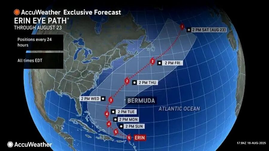 Click to enlarge hurricane erin august 2025