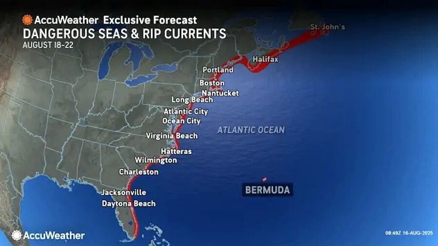 Click to enlarge hurricane erin rip tide forecast us east coast