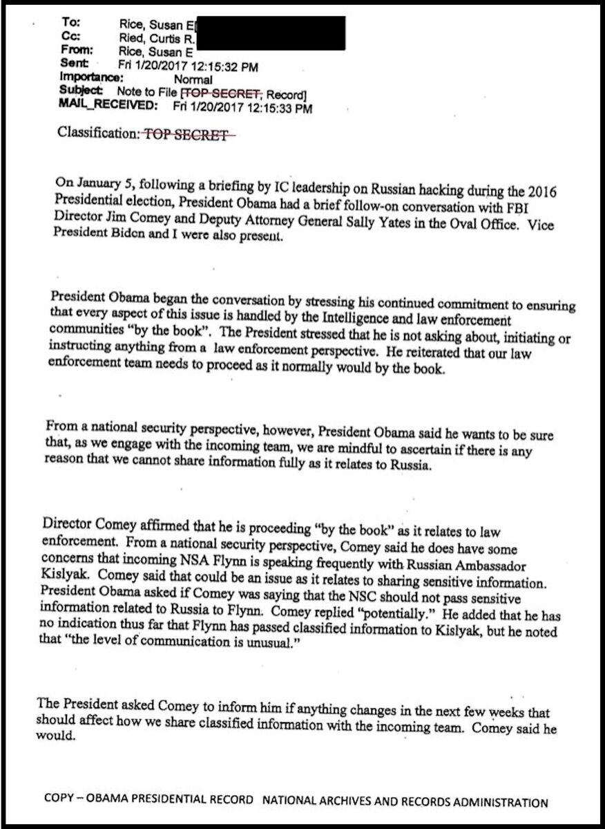 Click to enlarge susan rice memo curtis reid russia hoax russiagate