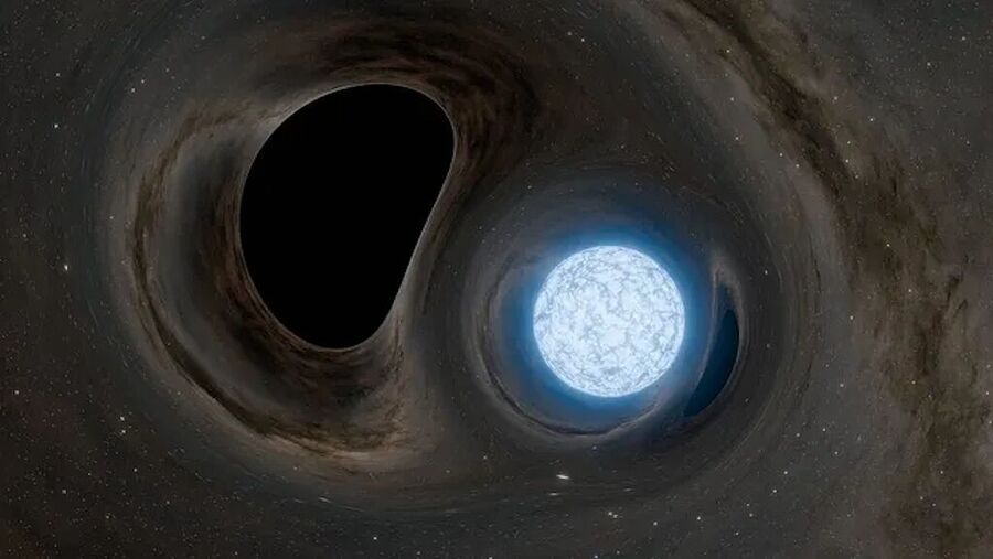 black hole swallow neutron star artist impression