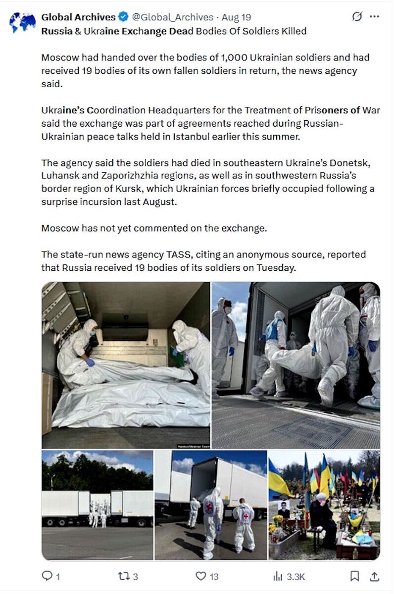tweet ukraine russia exchange bodies