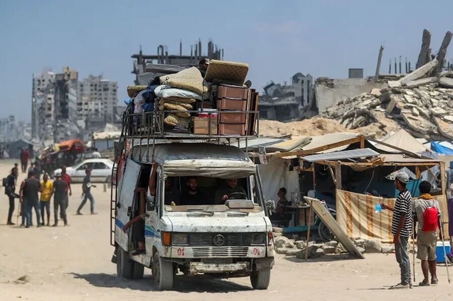 palestinian flee to south gaza forced evacuation idf