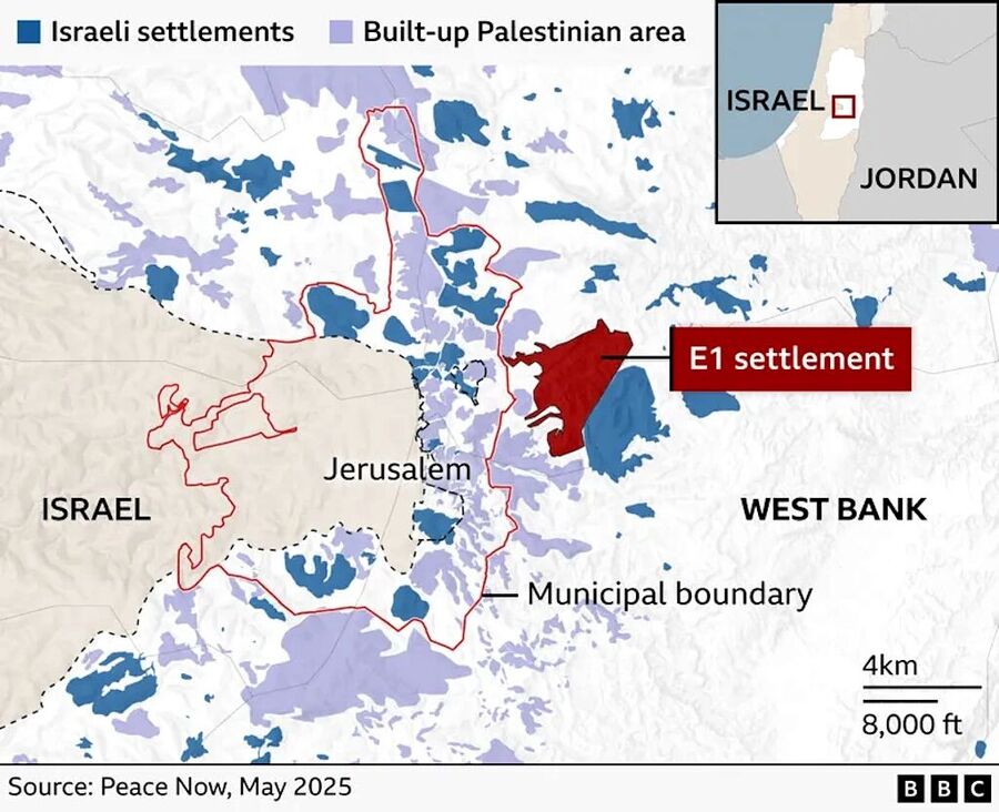 Click to enlarge illegal settlement israel west bank E1