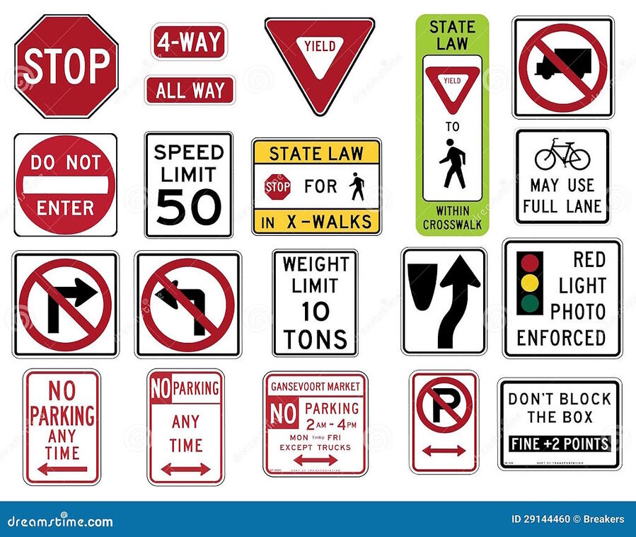 traffic warning road signs truckers english