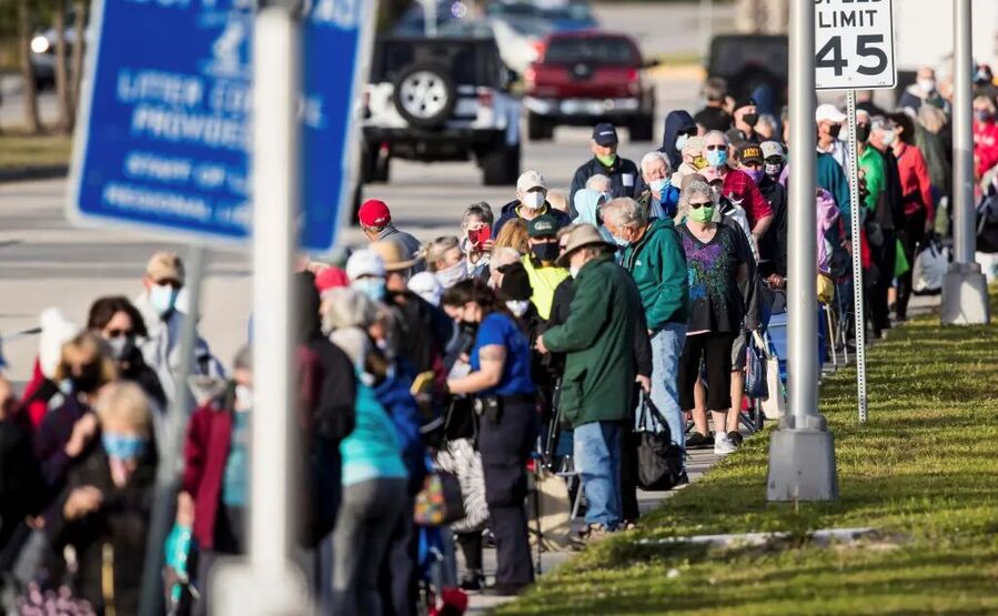 line for a COVID-19 vaccine
