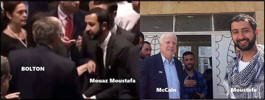 john bolton mouaz moustafa exchange mccain funeral