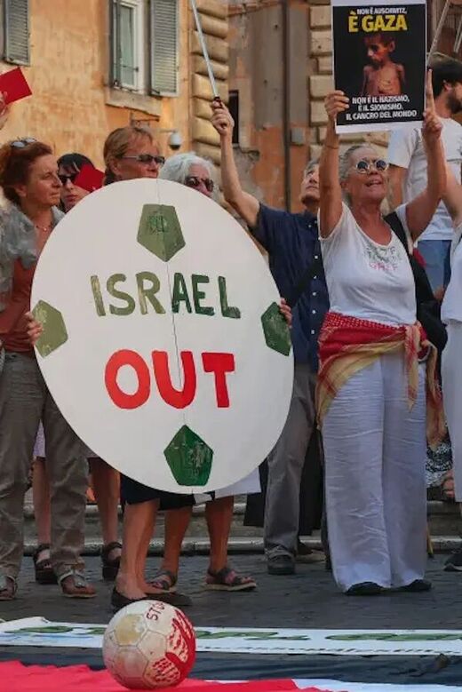 protest rome israel fifa