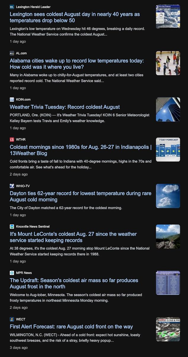 Click to enlarge headlines unseasonable weather cold