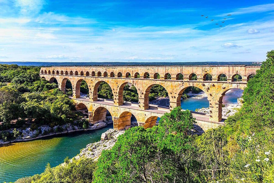 Roman aqueduct Pont du Gard nimes france