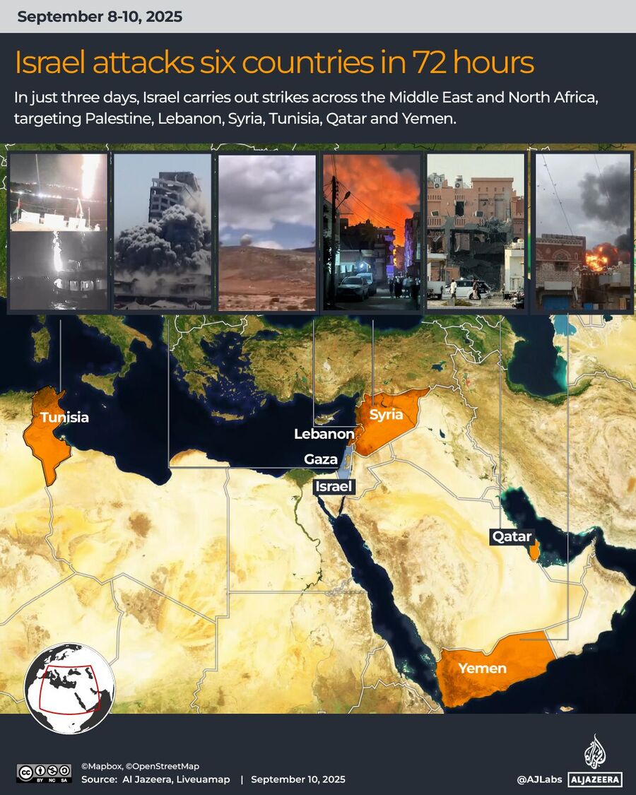 Click to enlarge map israel attacks