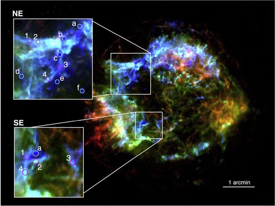 Click to enlarge Cassiopeia A (Cas A) supernova chemical analysis