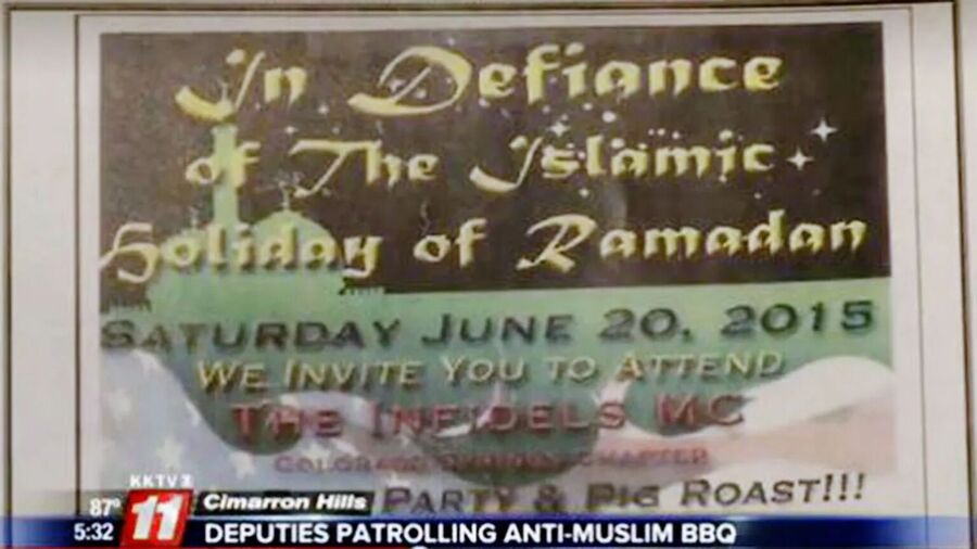 infidel motorcycle gang insult islam gaza security aid site