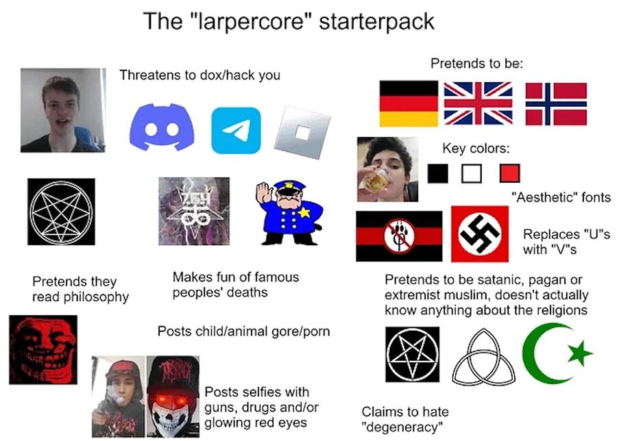 Click to enlarge satanic acceleration larpcore memes