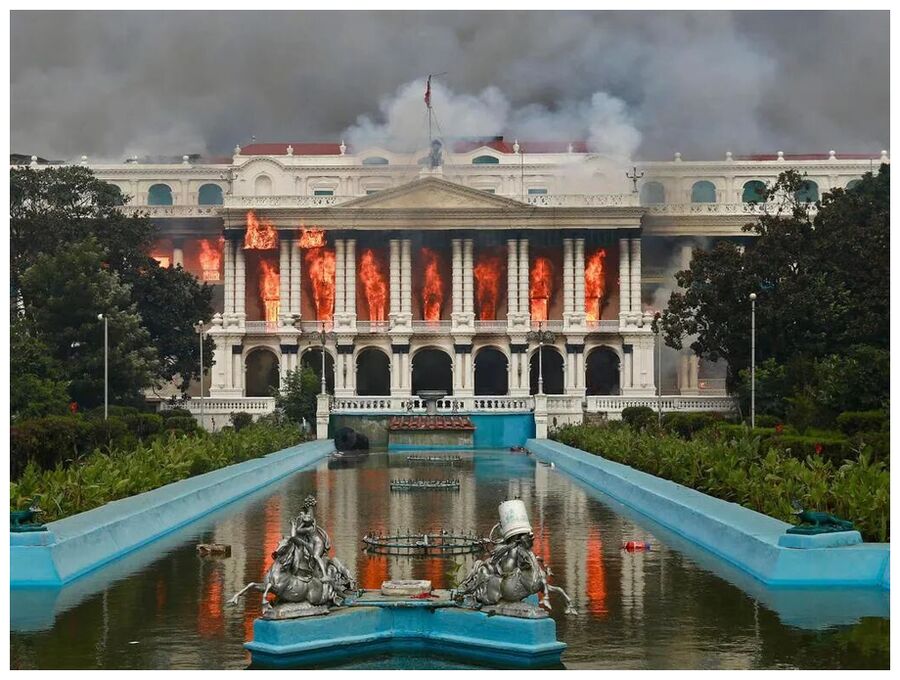 Click to enlarge Burning Building Nepal