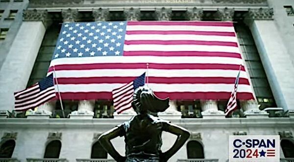 Click to enlarge wall street statue little girl american flag