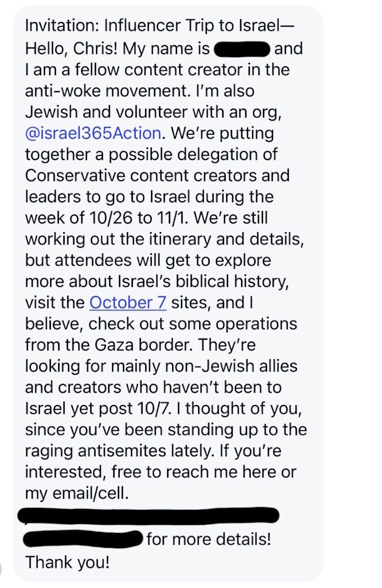Click to enlarge tweet invitation kirk israel refused
