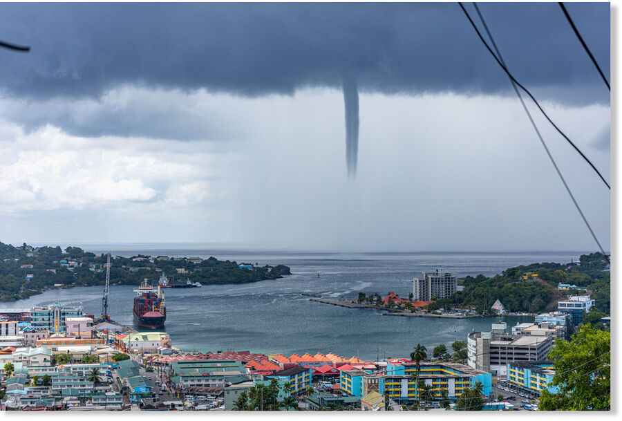 Waterspout spotted off Saint Lucia's northwestern coast on Thursday afternoon. Photo courtesy Ronald Raoul