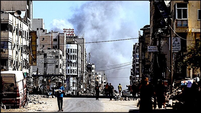 Smoke rises gaza
