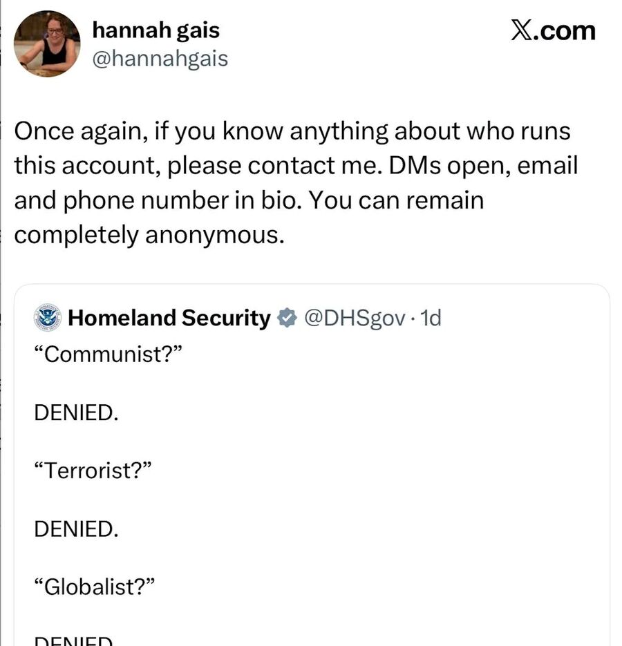 Click to enlarge leftist tweet dox homeland security media