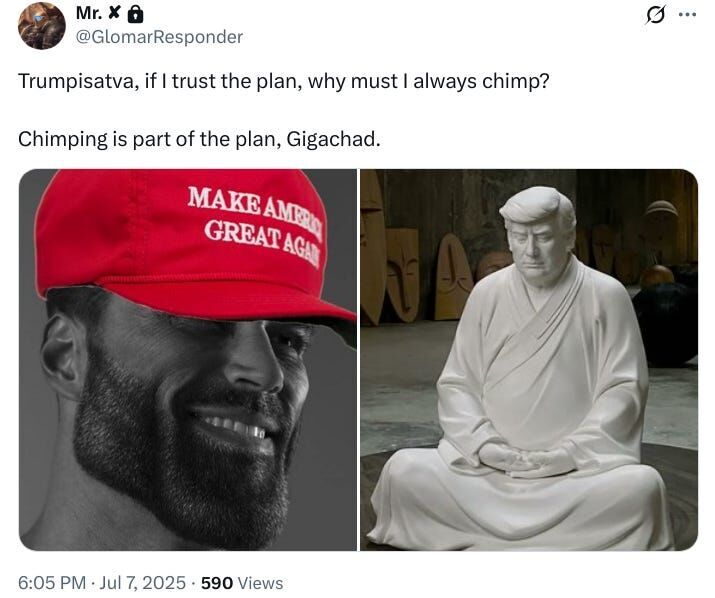 Click to enlarge meme gigachad trust plan chimp