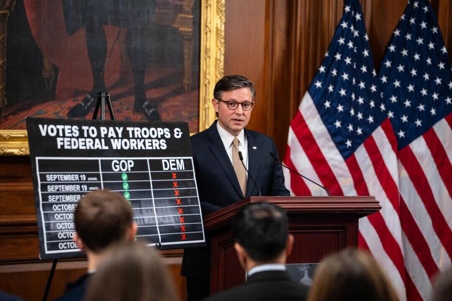 mike johnson government shut down
