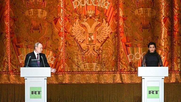 Russian President Vladimir Putin and RT Editor-in-Chief Margarita Simonyan