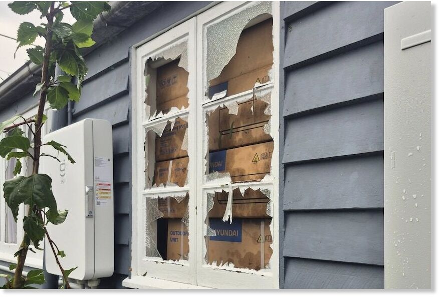 Damage to homes from the hailstorm was also recorded.