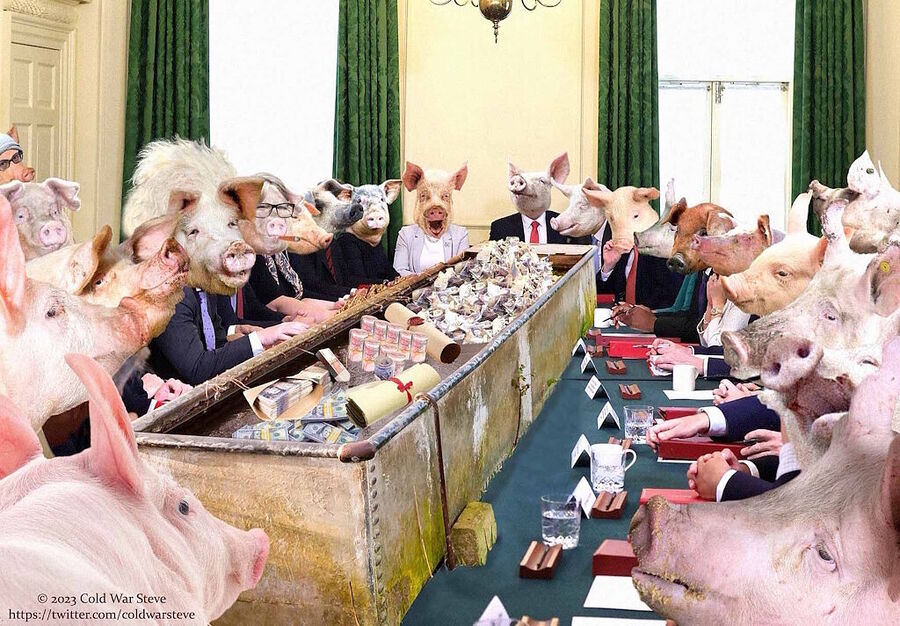 Click to enlarge congress politicians pig trough greed fraud