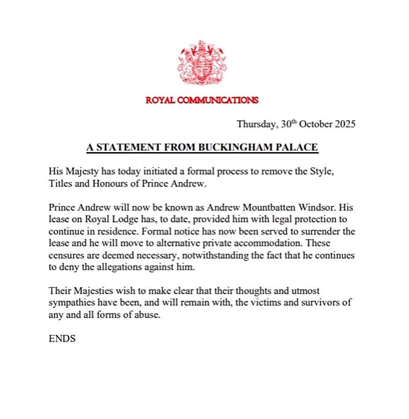 Click to enlarge andrew stripped royal titles