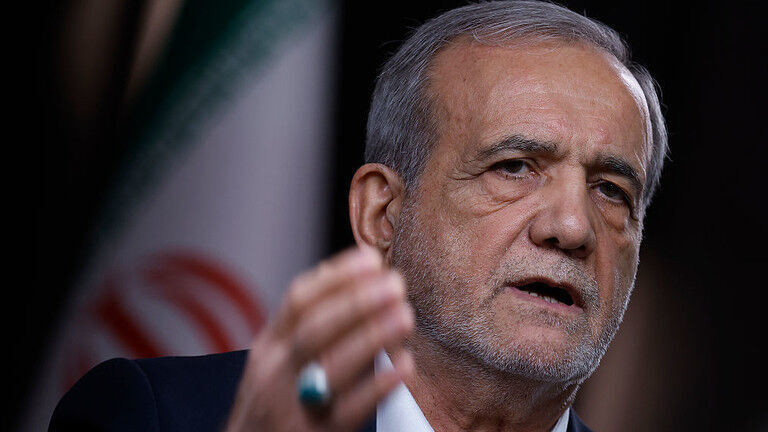 Click to enlarge Iranian President Masoud Pezeshkian