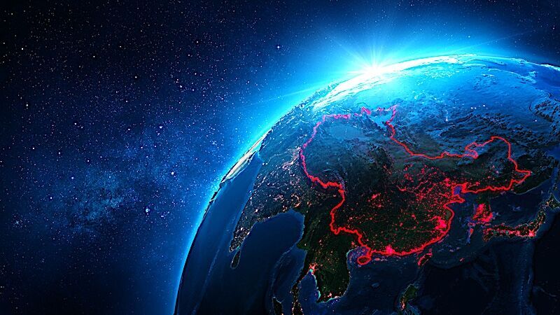 China on globe