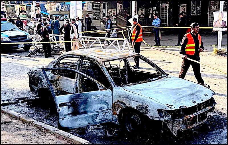 scene of bombing cordoned off