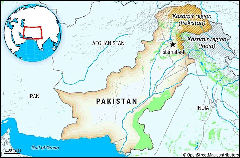 Click to enlarge Map Pakistan