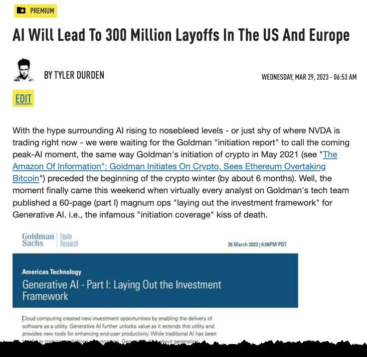 Click to enlarge ZeroHedge article about AI taking jobs