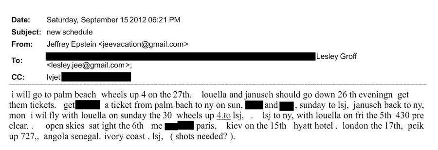 Click to enlarge Epstein discusses October travel with his assistant, including stop in Côte d’Ivoire.
