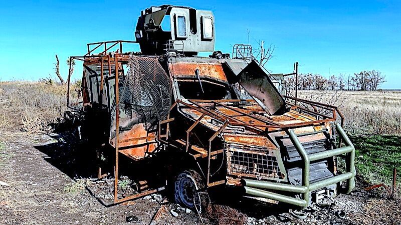 Destroyed Ukraine vehicle