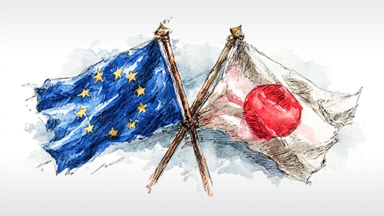 EU and Japanese flags