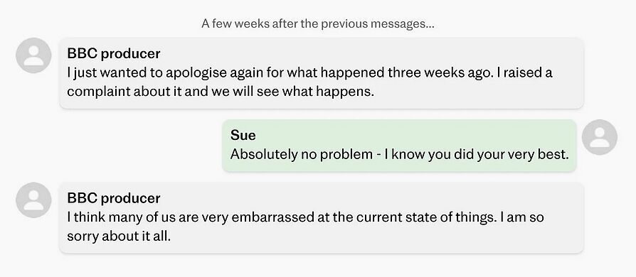 Click to enlarge bbc texts bias reporting trans tavistock