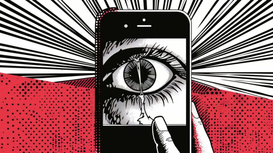 Eye cell phone graphic