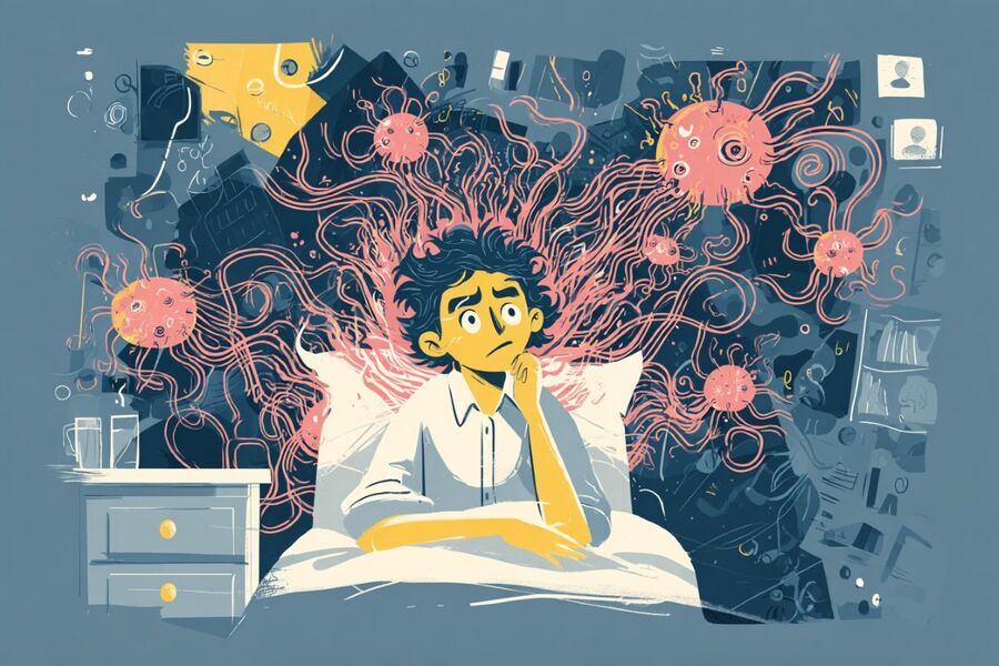 sick in bed graphic