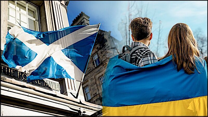 Click to enlarge Ukrainian flag/flag of Scotland