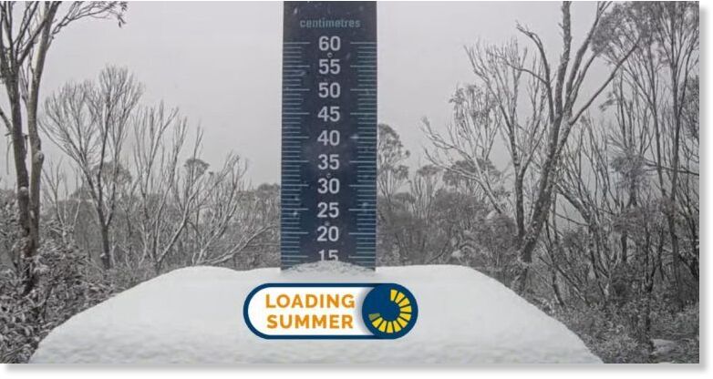Summer is currently failing to load in Australia’s southeast, with some rare summer snow falling in the Snowy Mountains.