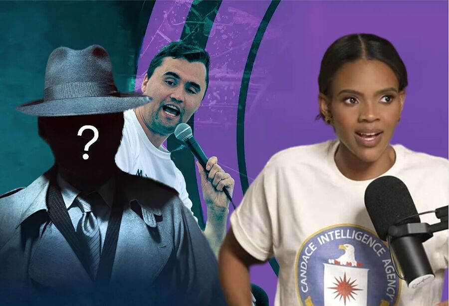 mystery assassin charlie kirk candace owens collage