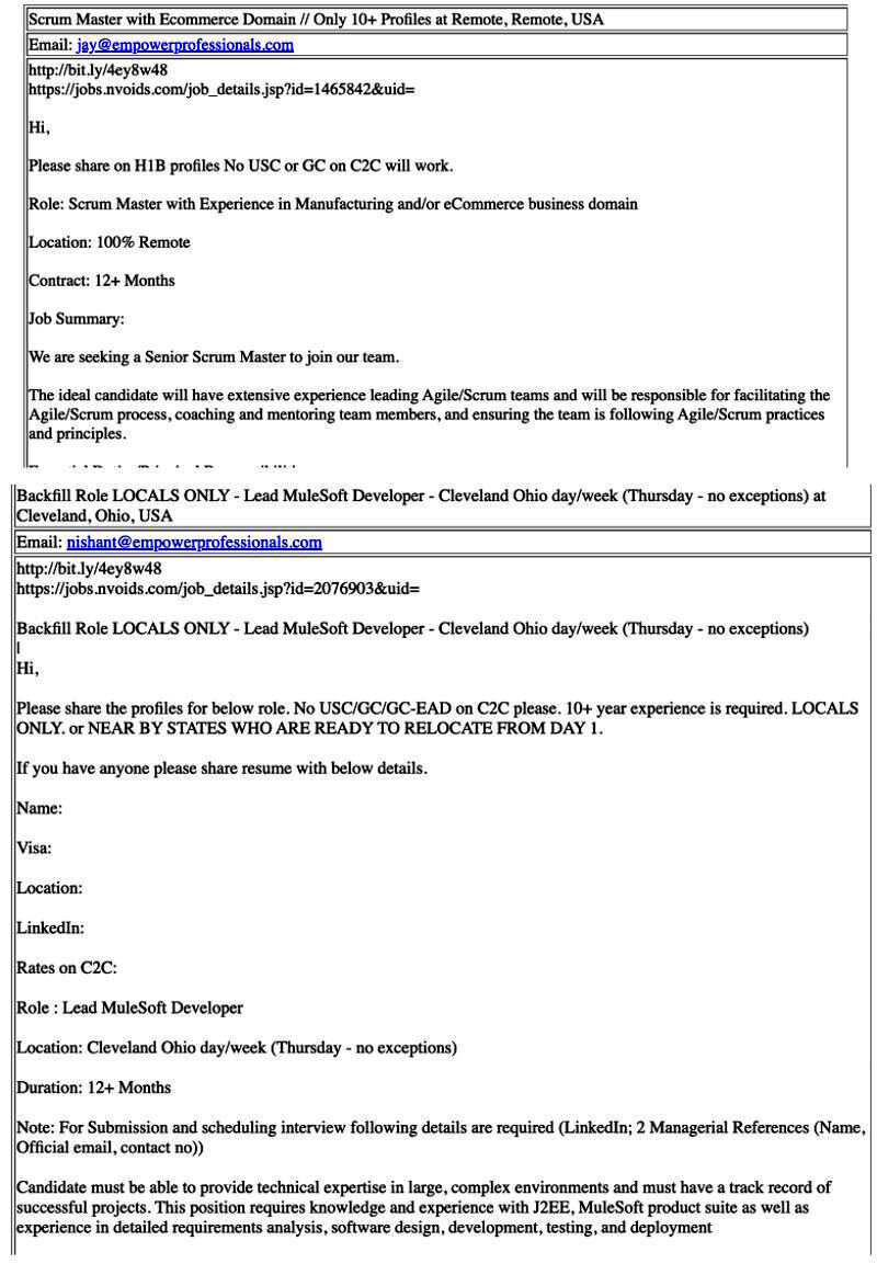 Click to enlarge job listings no americans guest visas