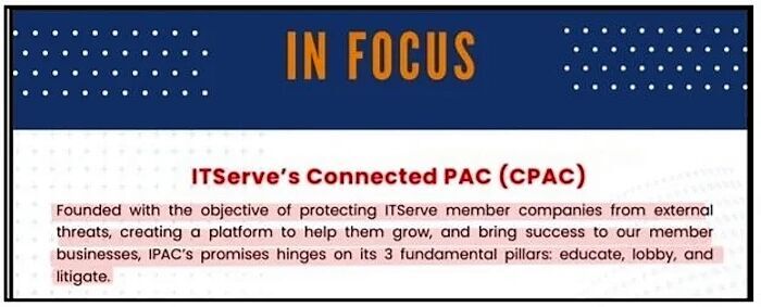 Click to enlarge ITServe pac lobby indian foreign workers pipeline