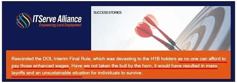 Click to enlarge ITServe lobby india foreign workers lawsuits pipeline