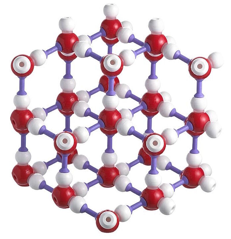 Click to enlarge model ice molecular lattice