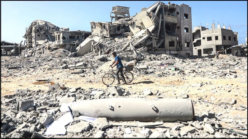 Guy Bike demolished buildings