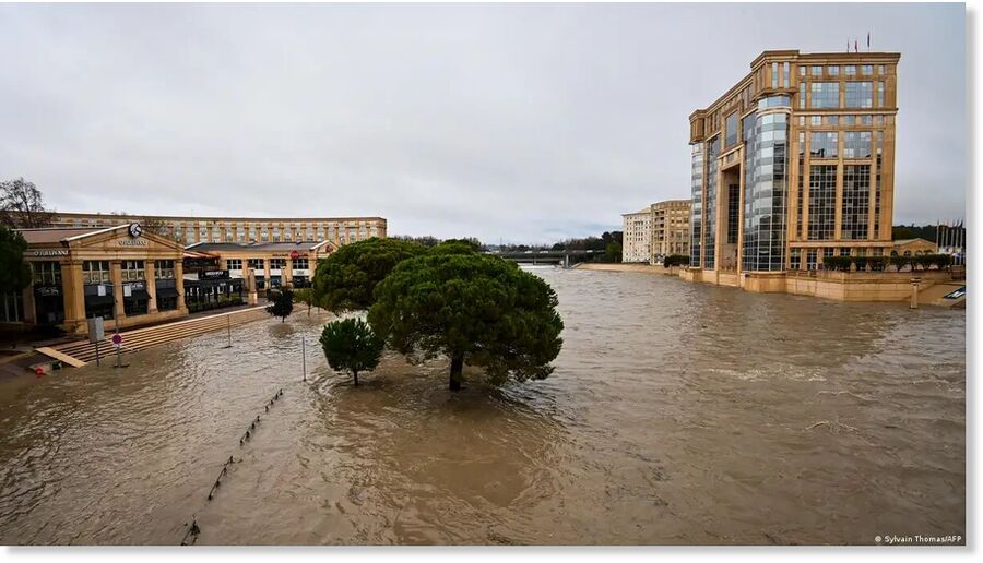Severe weather warnings remain in place in the Hérault region, including in the city of Montpellier seen here