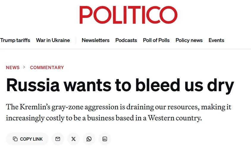 Click to enlarge politico headline russian attrition ukraine